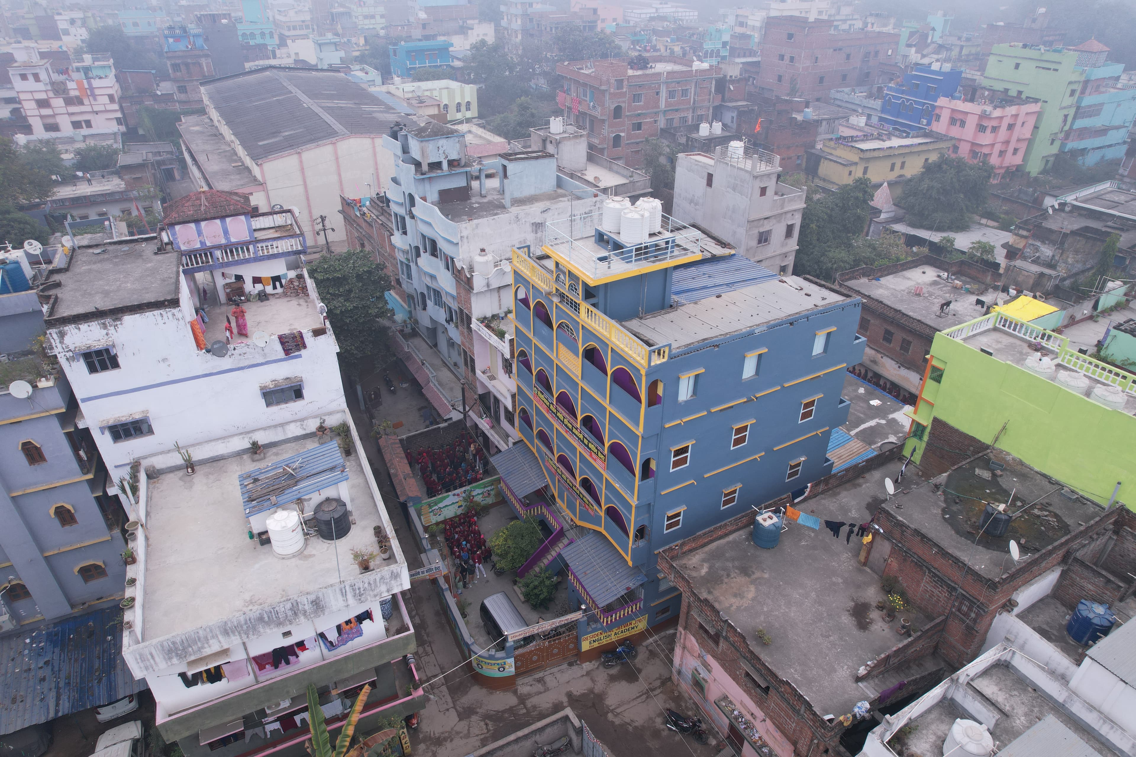 Aerial View of School Campus