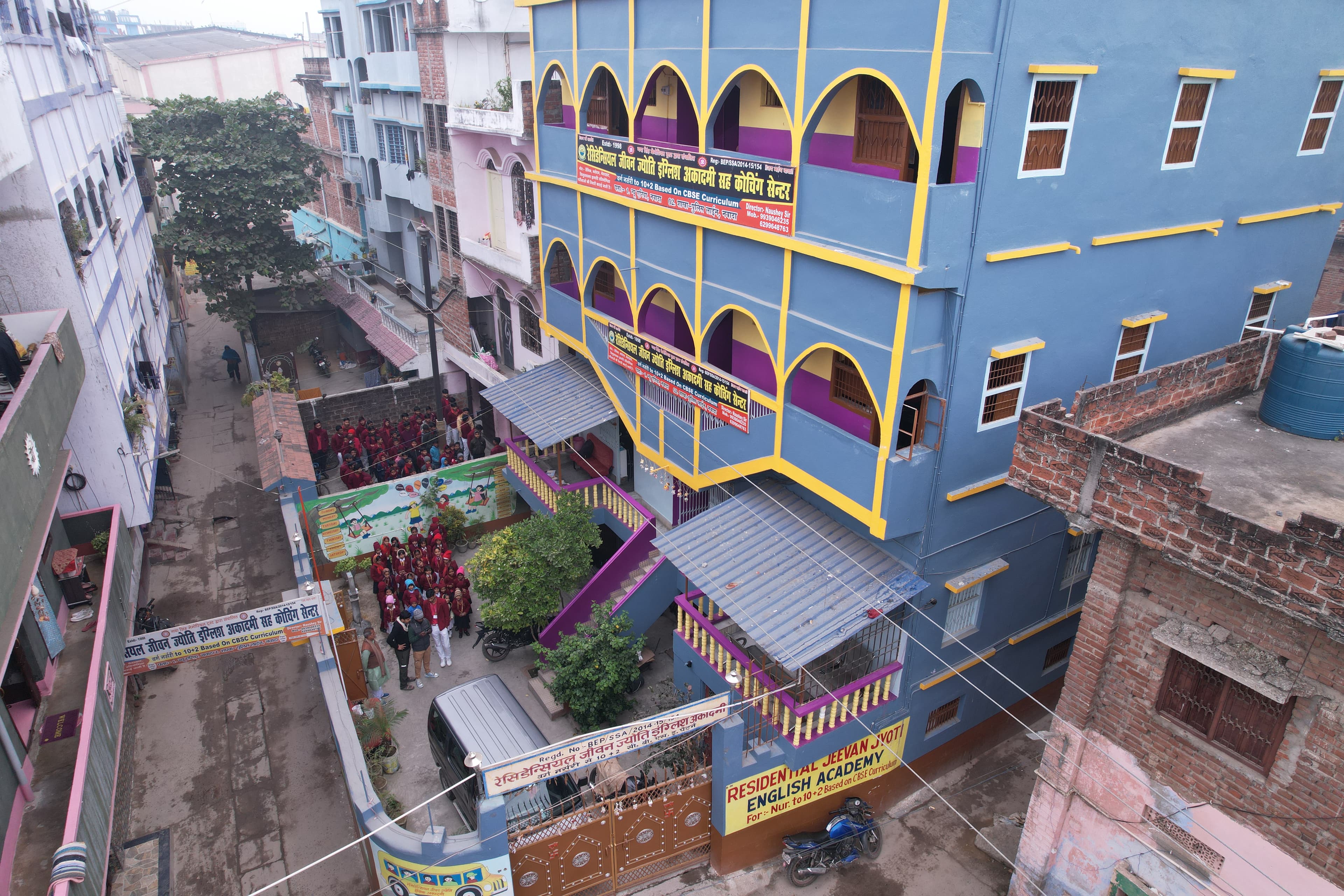 Aerial View of School Campus - Complete Layout